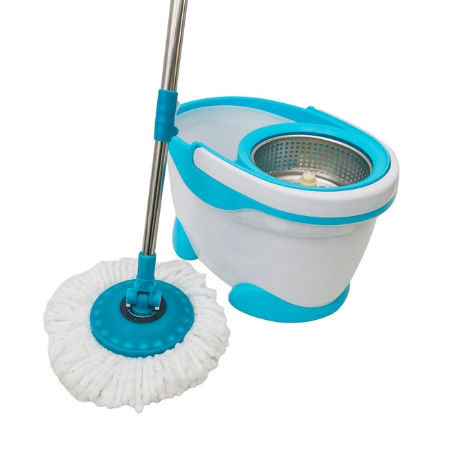 Spin mop with water outlet easy cleaning magic mop